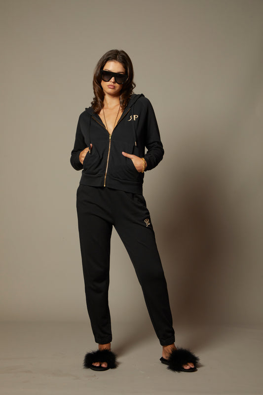 THE ALEX ZIP HOODIE IN BLACK