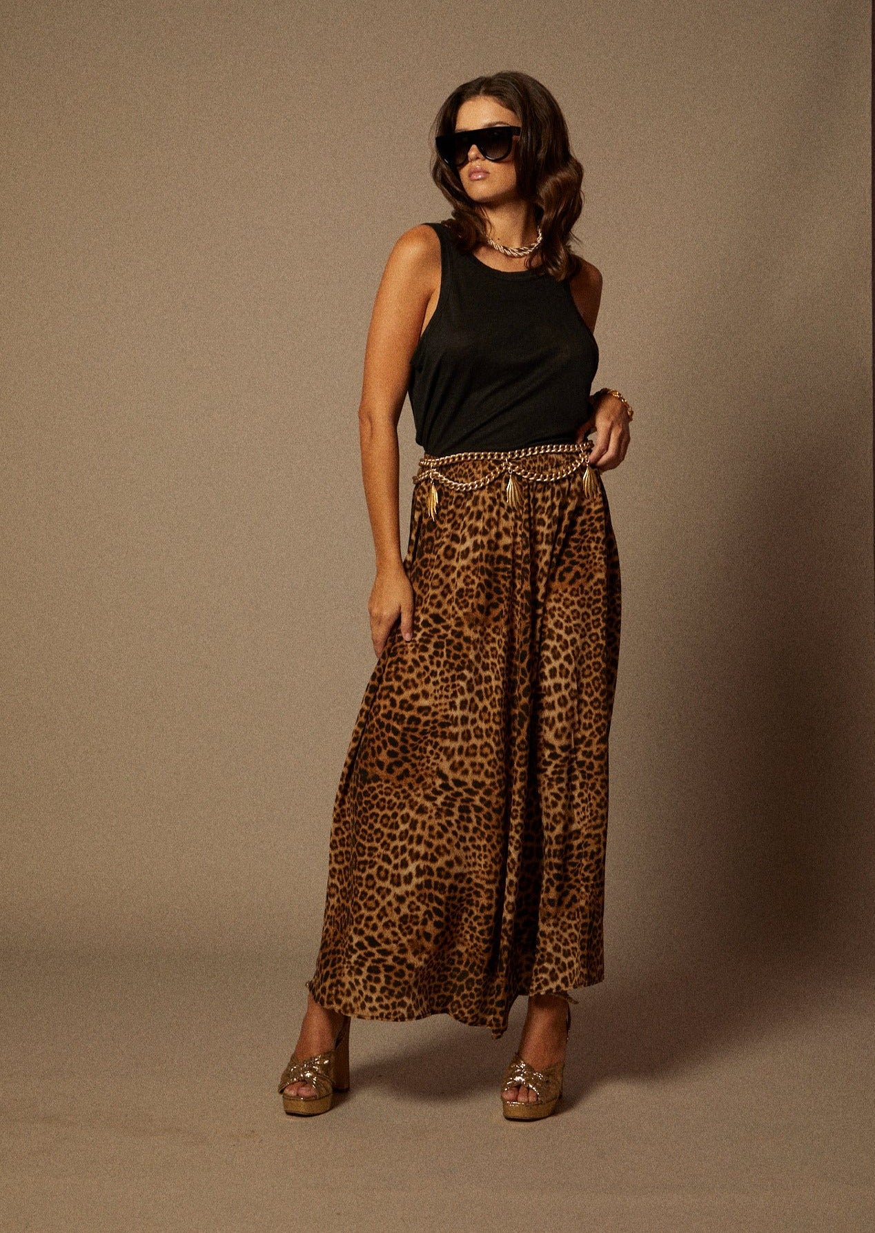 The Keira Silk Maxi Skirt in Dolce Vita Animal Print