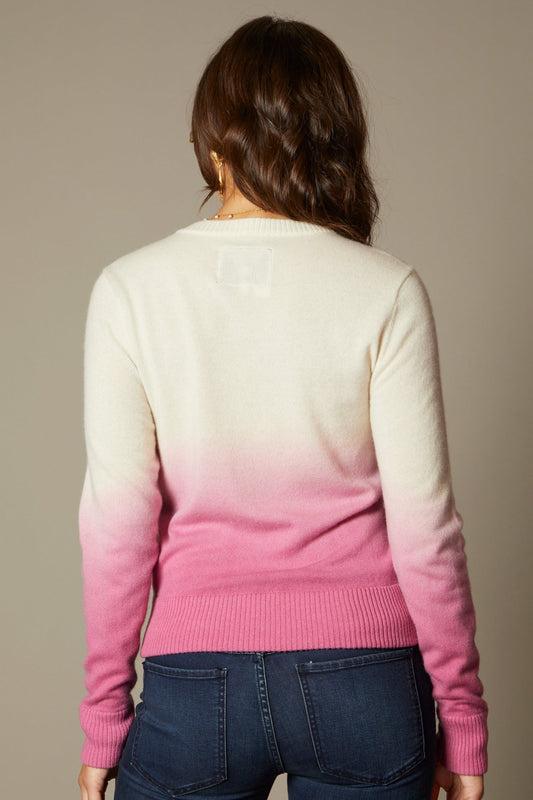 THE MIMI CASHMERE SWEATER IN PEONY OMBRE DYE