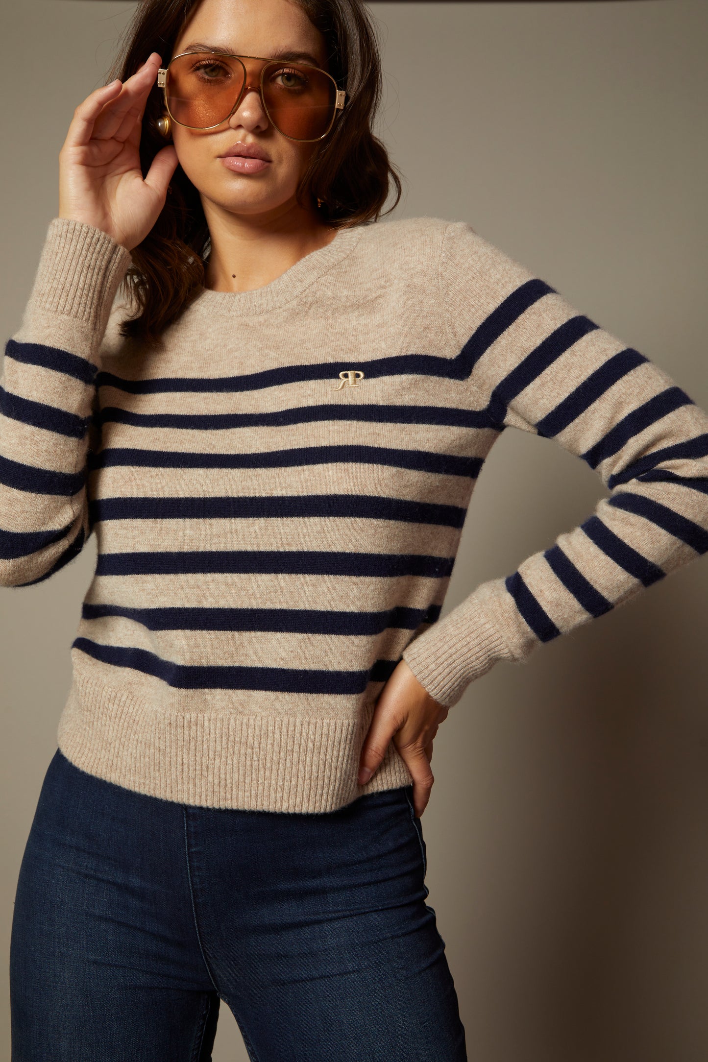 THE MIMI CASHMERE SWEATER IN BRETON STRIPES
