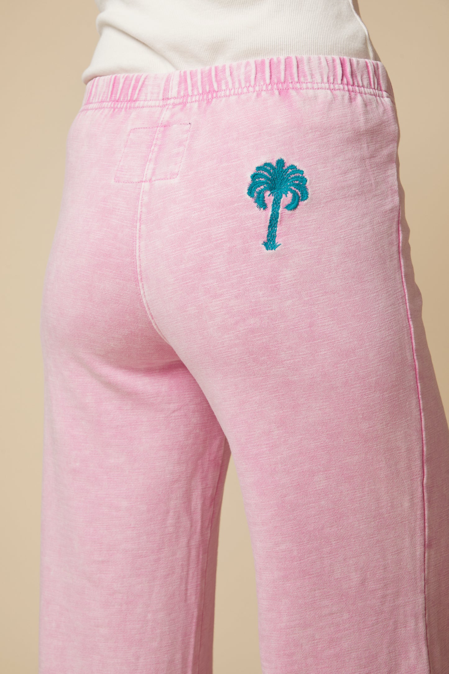 THE KATIE PANT IN COTTON SLUB FRENCH TERRY IN WASHED PINK