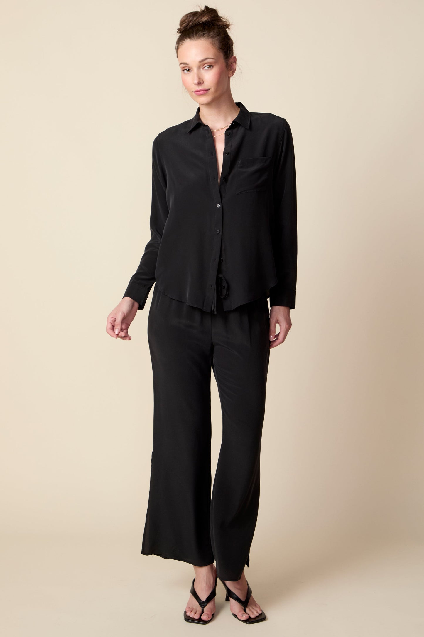 THE KATRINA SILK PANTS IN BLACK