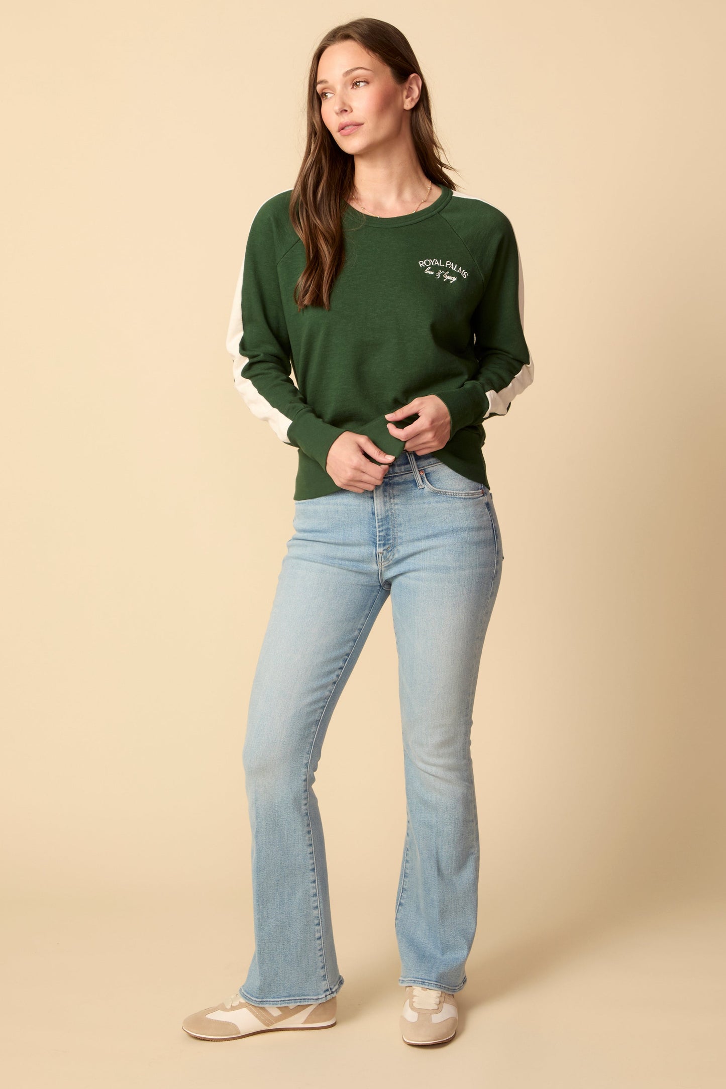 THE KELLY PULLOVER IN PINE NEEDLE GREEN