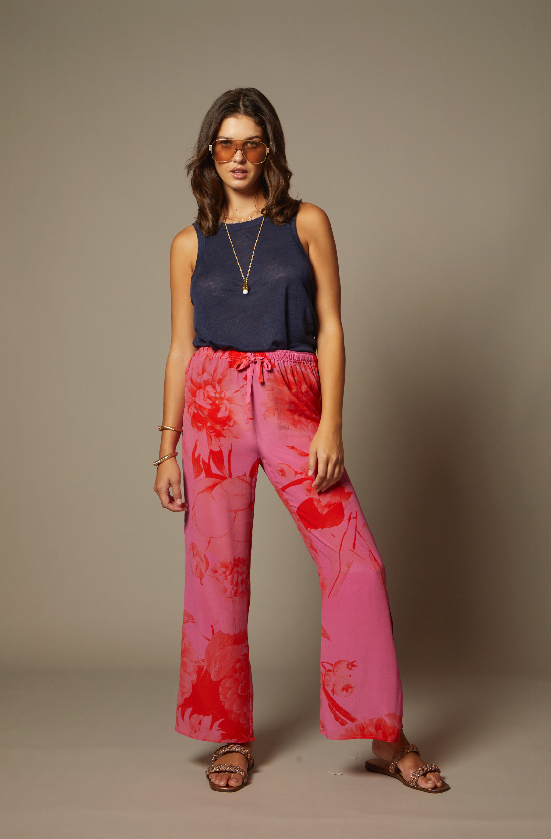 THE KATRINA SILK PANTS IN MARBELLA FLORAL PRINT