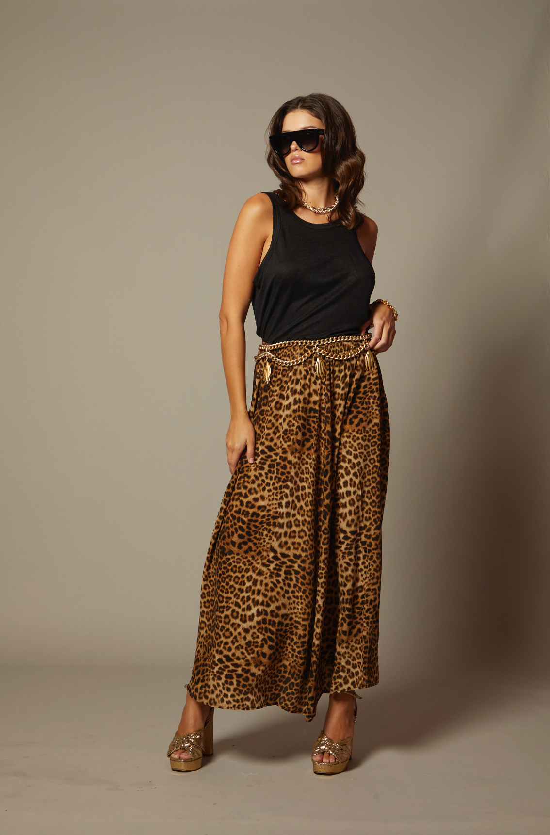 THE KEIRA SILK MAXI SKIRT IN DOLCE VITA ANIMAL PRINT