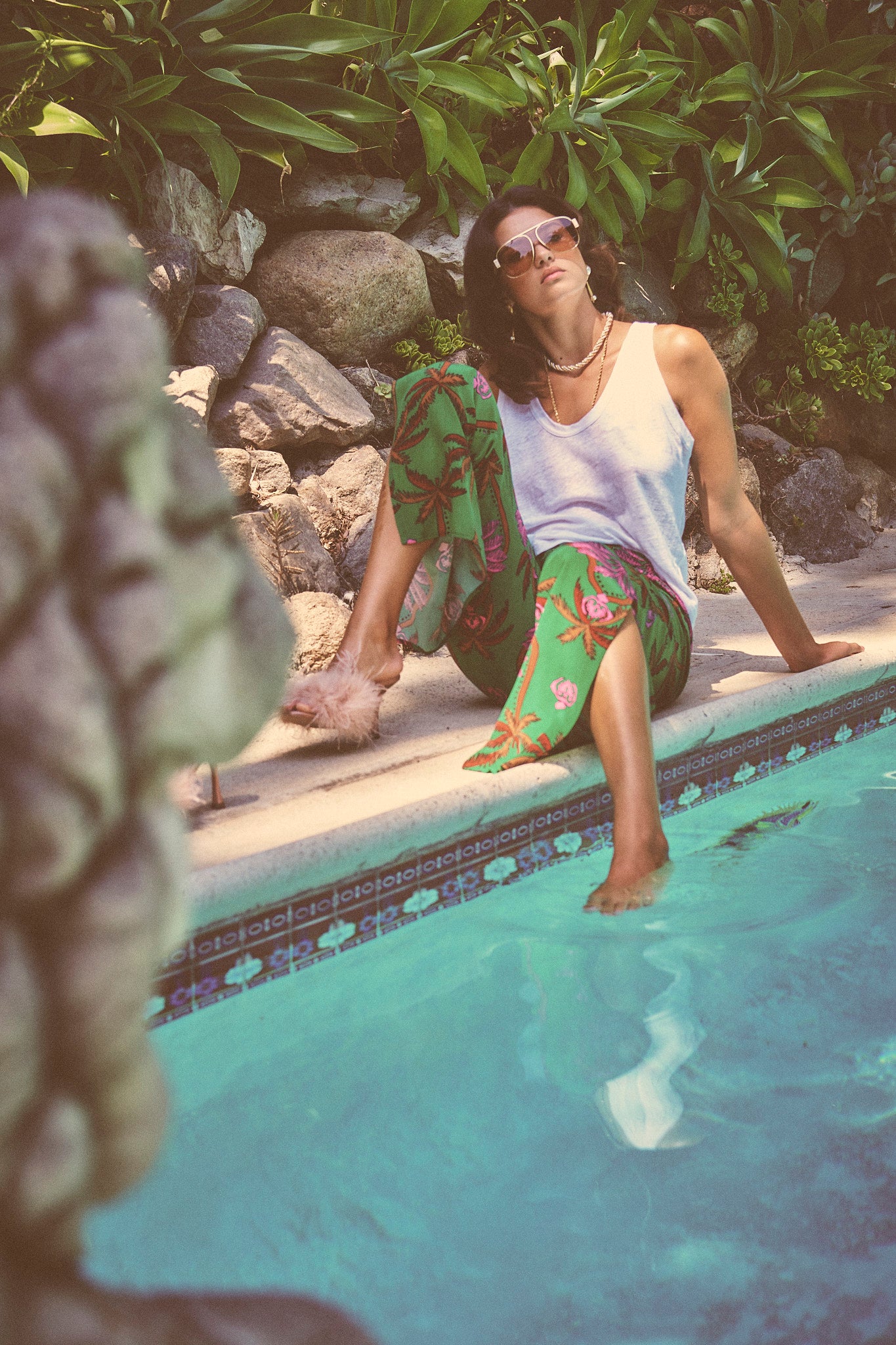 The Jayne Flounce Silk Shorts in Palm Beach Cabana Print – ROYAL