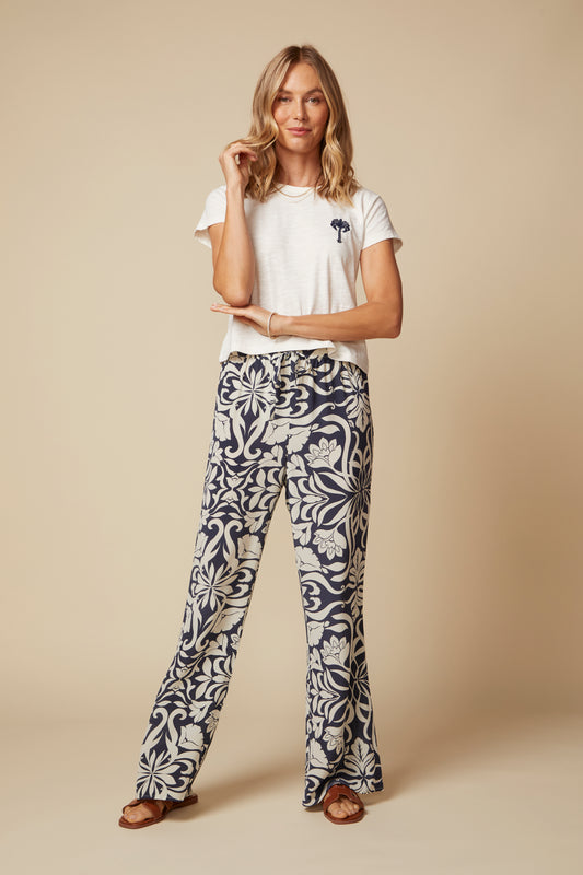 THE AIMEE SILK PANTS IN MONTE CARLO PRINT