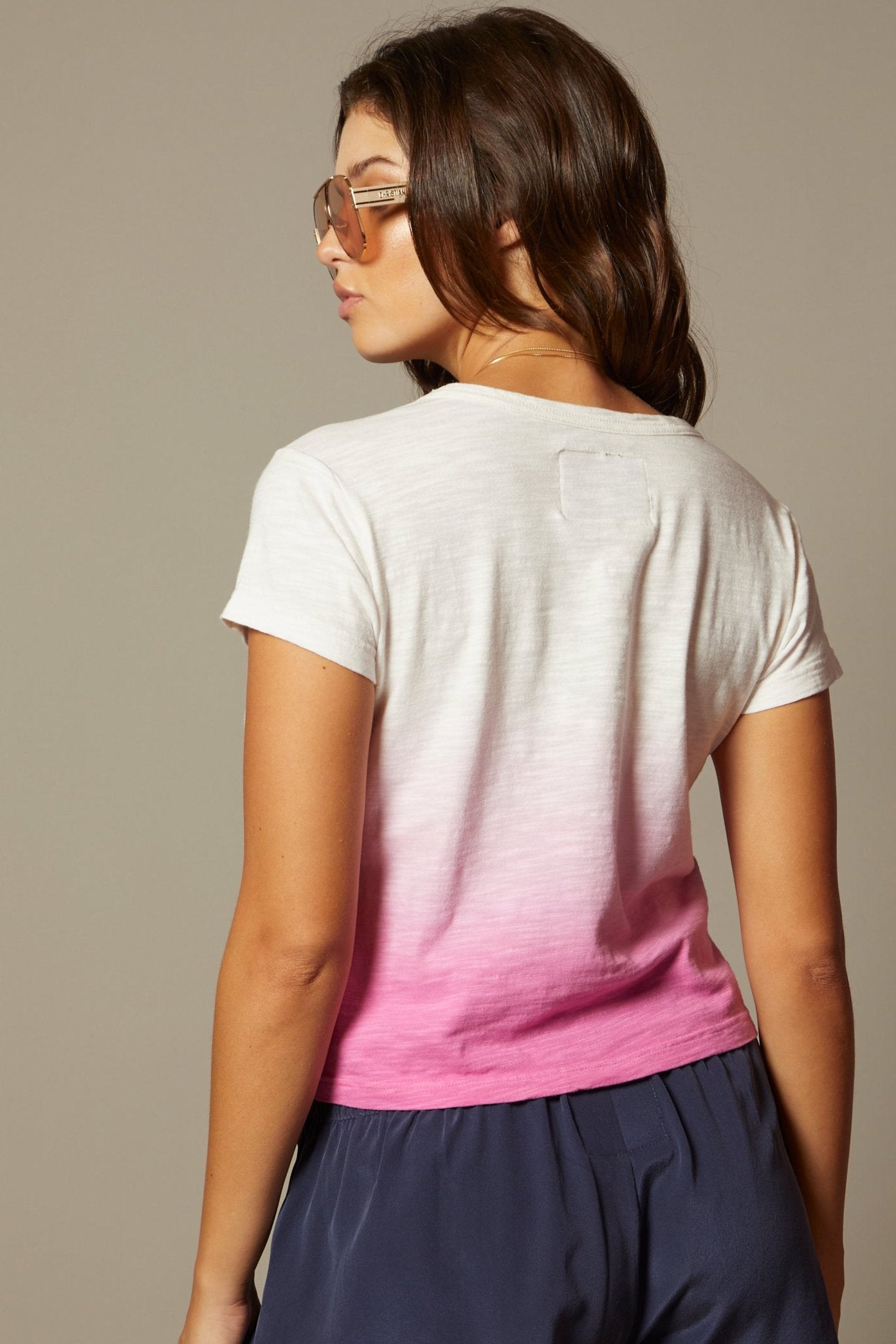 THE SIDNEY TEE IN PEONY OMBRE DYE