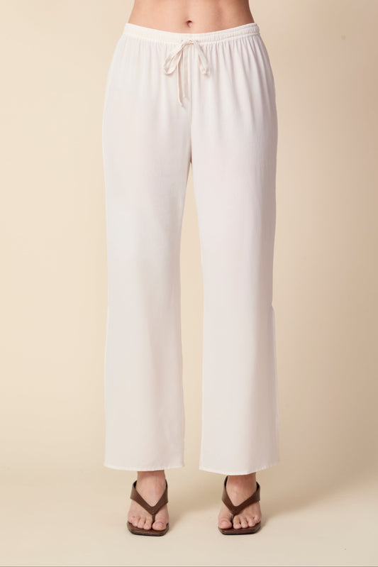 THE KATRINA SILK PANTS IN GARDENIA