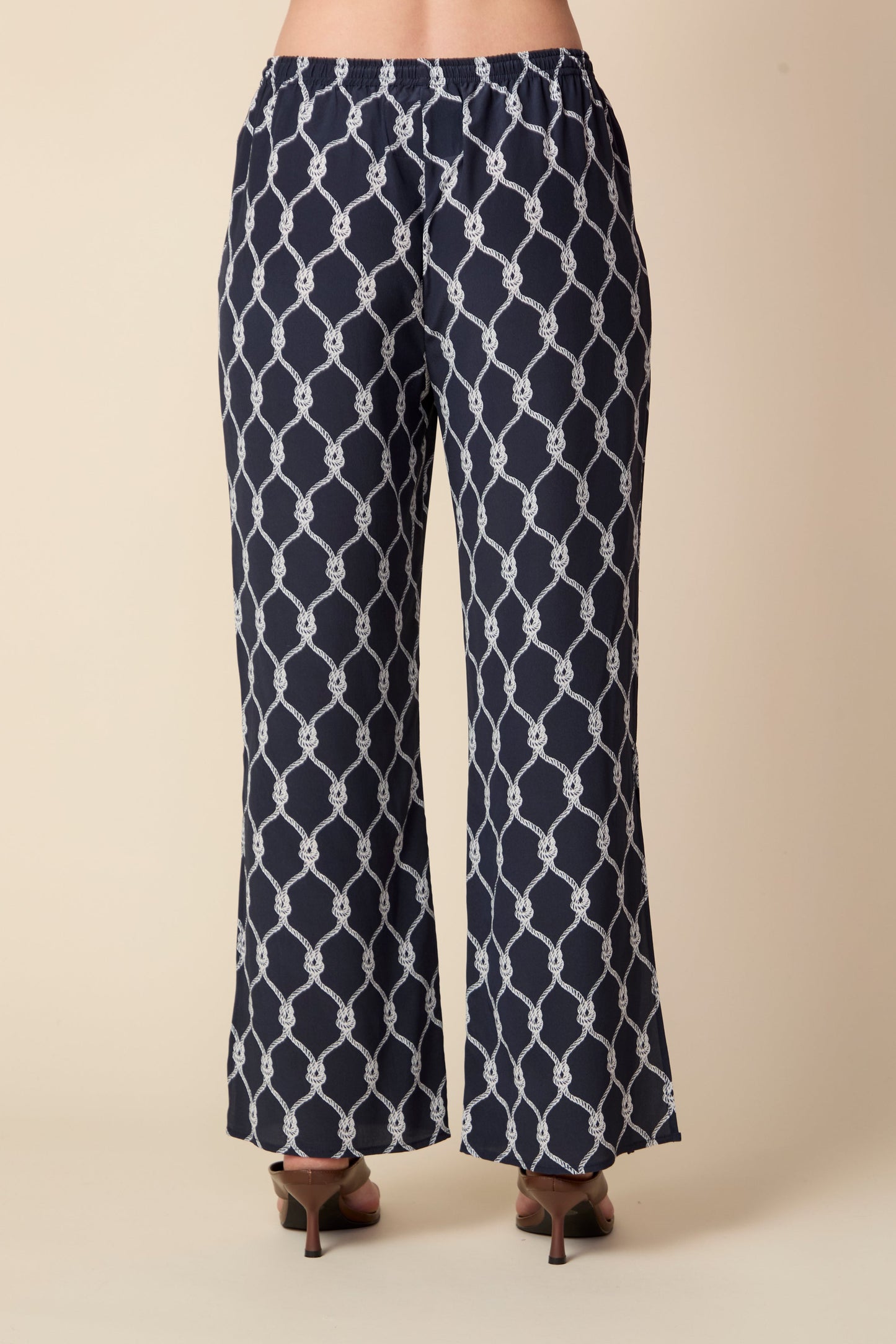 THE KATRINA SILK PANTS IN NAUTICAL ROPE PRINT