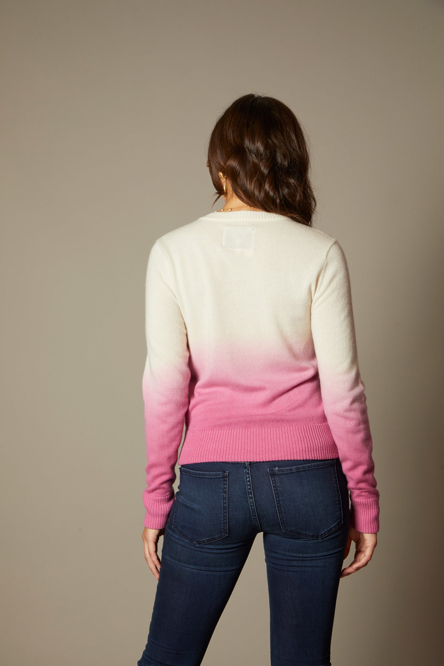 THE MIMI CASHMERE SWEATER IN PEONY OMBRE DYE
