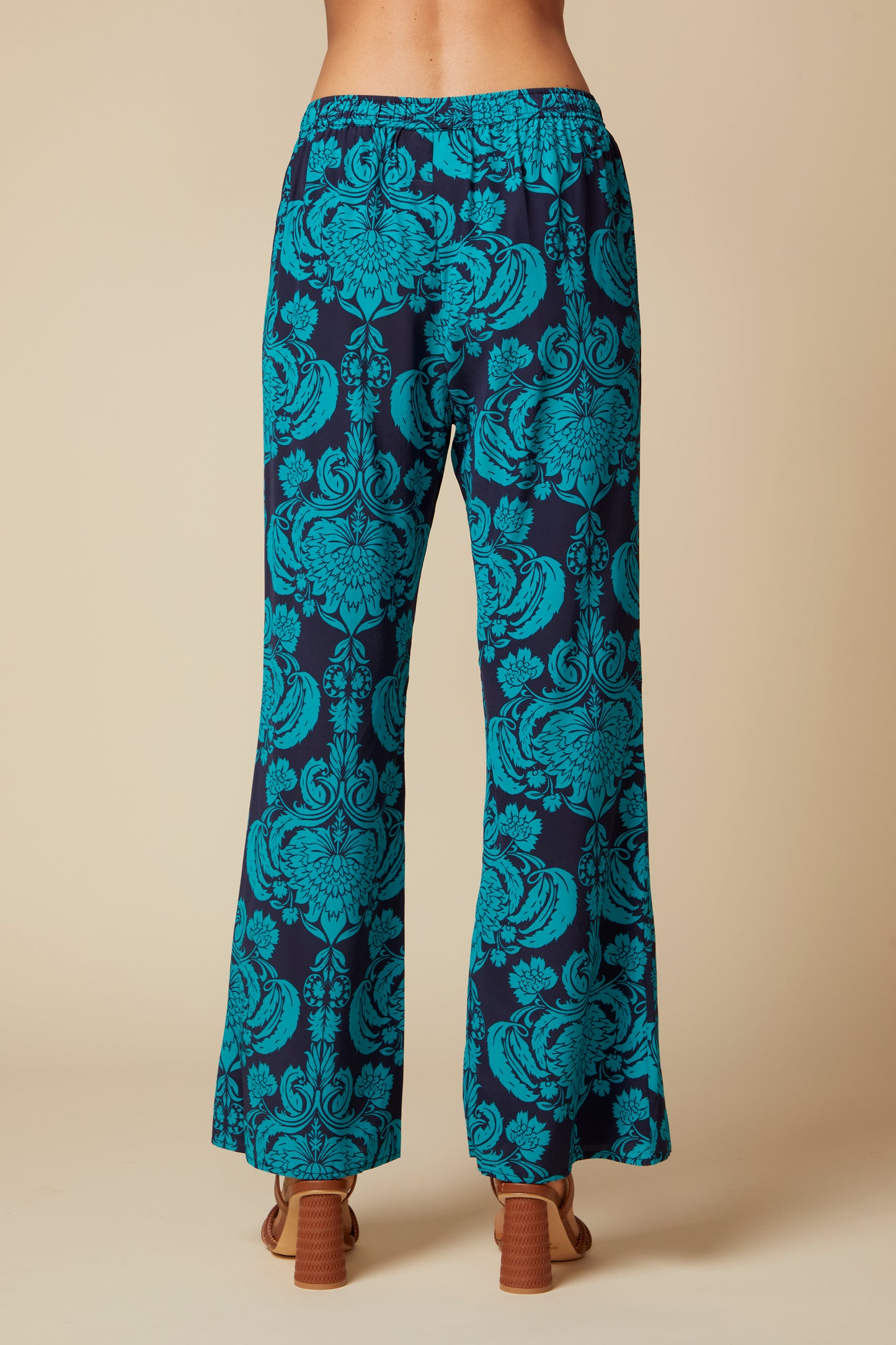 THE AIMEE SILK PANTS IN SAN REMO PRINT