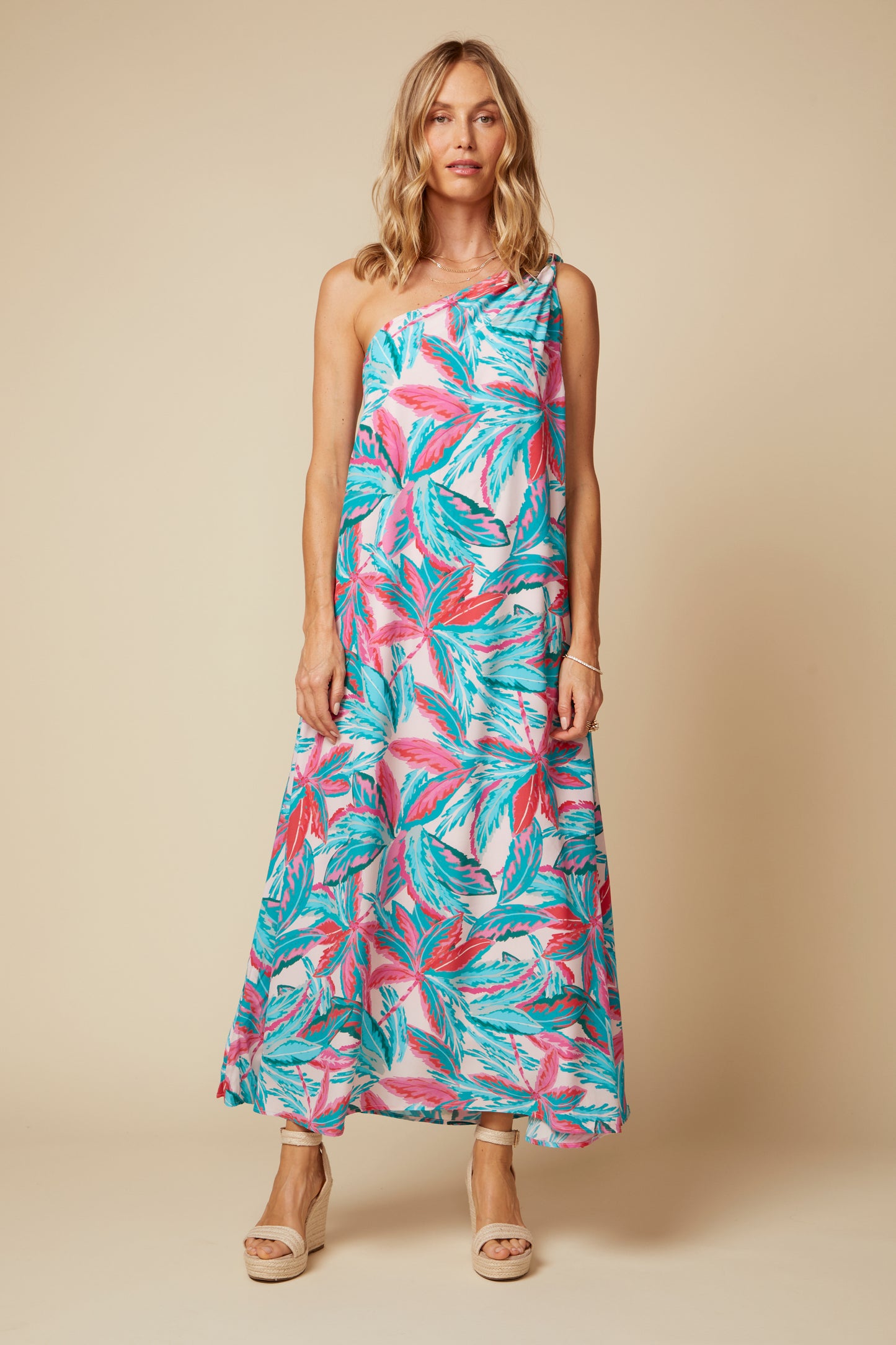 THE GAIA SILK MAXI DRESS IN MALLORCA PRINT