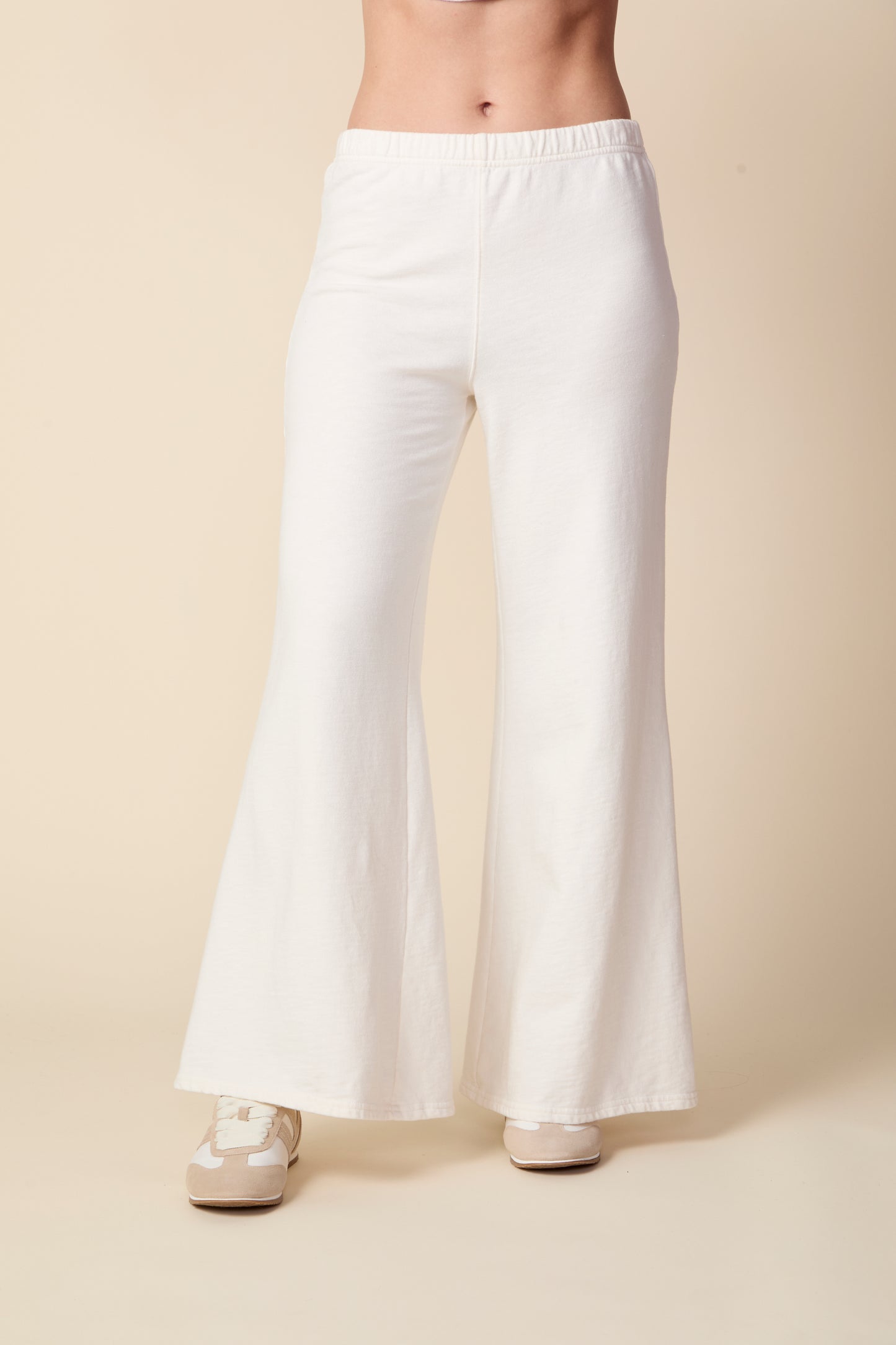 THE KATIE PANT IN COTTON SLUB FRENCH TERRY IN GARDENIA