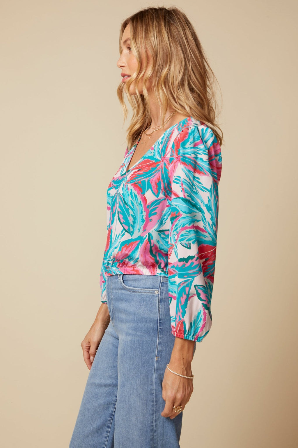 THE AGNES SILK TOP - ROYAL PALMS love & legacy