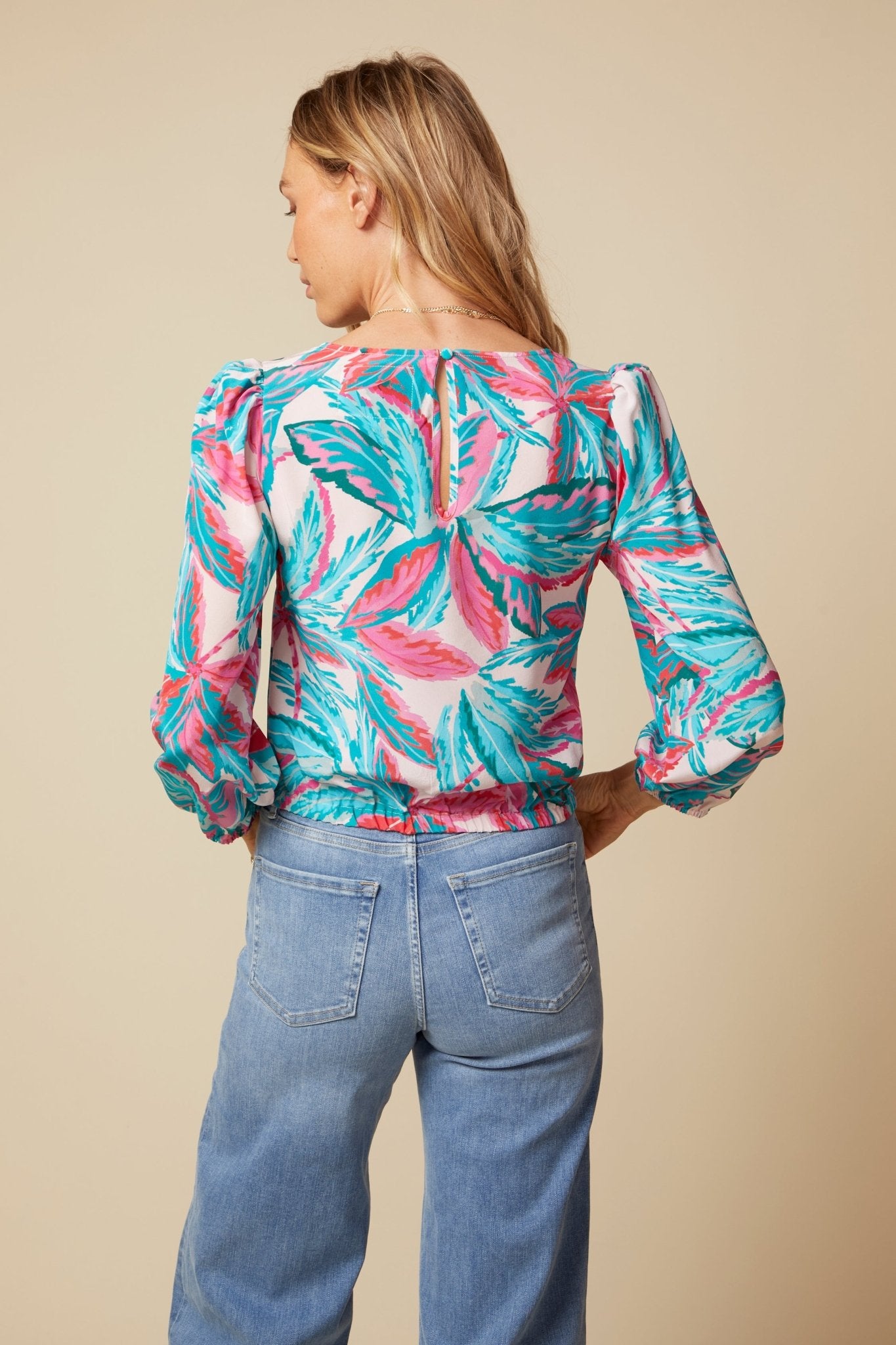 THE AGNES SILK TOP - ROYAL PALMS love & legacy