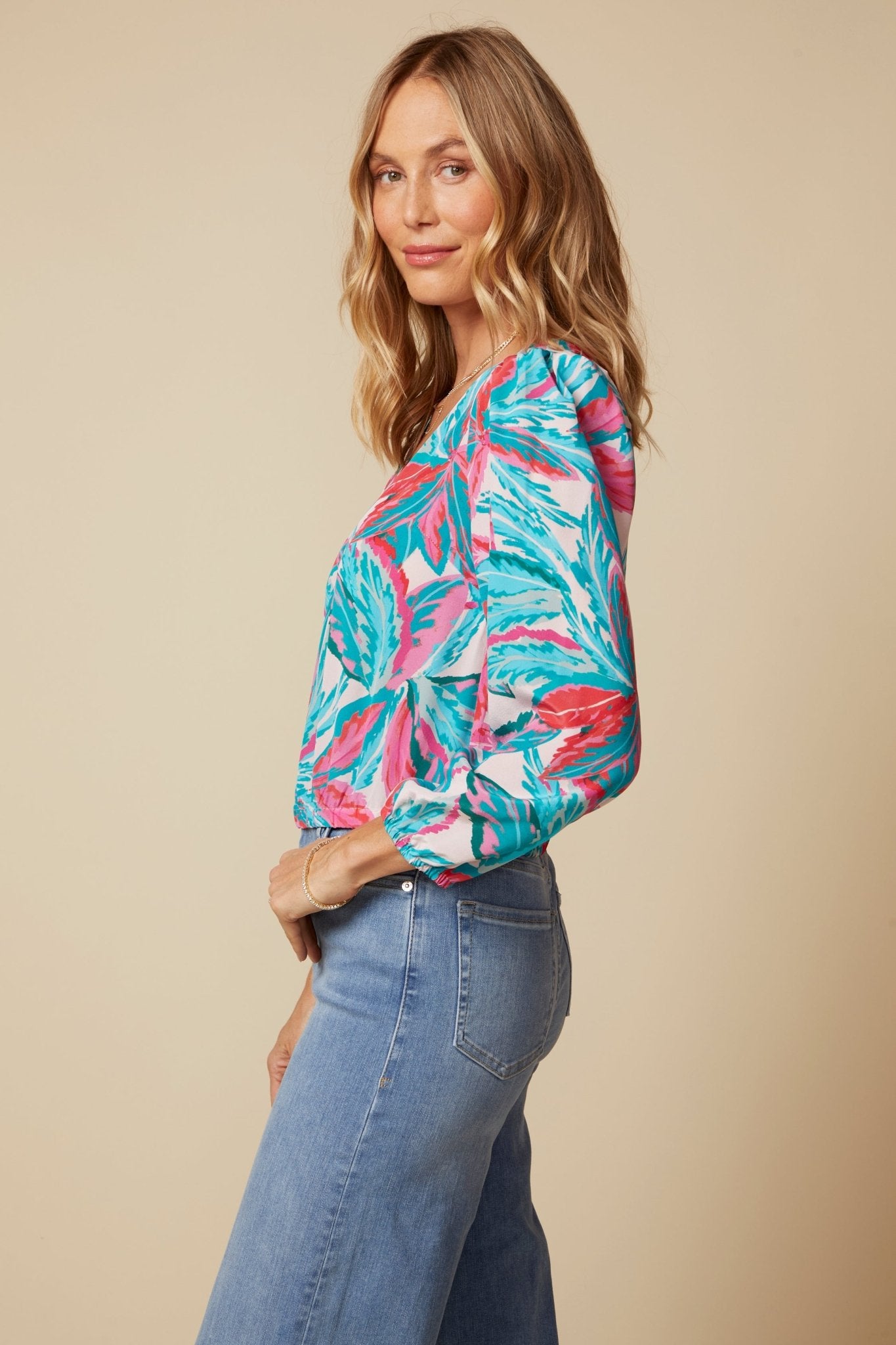 THE AGNES SILK TOP - ROYAL PALMS love & legacy