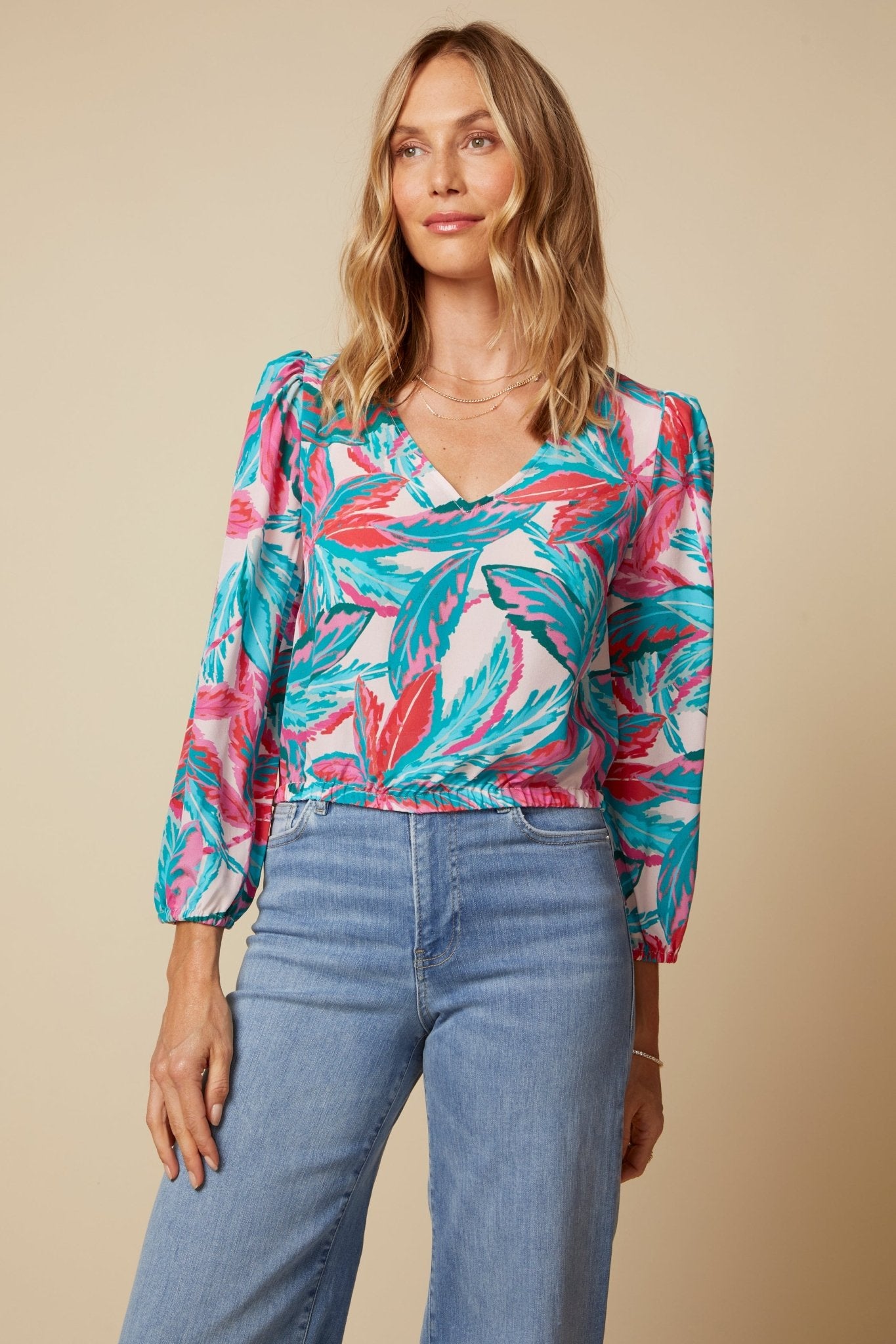 THE AGNES SILK TOP - ROYAL PALMS love & legacy