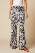 THE AIMEE SILK PANTS IN MONTE CARLO PRINT - ROYAL PALMS love & legacy