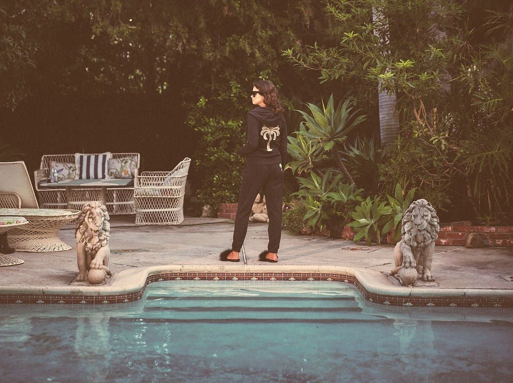 THE ALEX ZIP HOODIE IN BLACK - ROYAL PALMS love & legacy