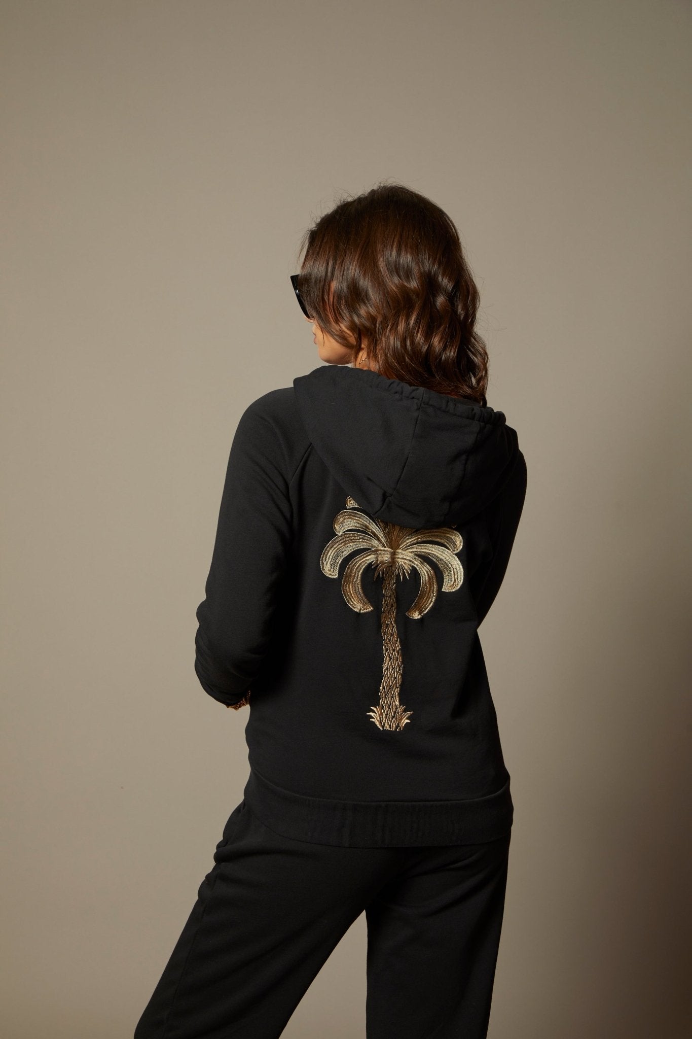 THE ALEX ZIP HOODIE IN BLACK - ROYAL PALMS love & legacy