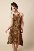 THE AMANDA SILK HI LO MIDI DRESS IN DOLCE VITA ANIMAL PRINT - ROYAL PALMS love & legacy