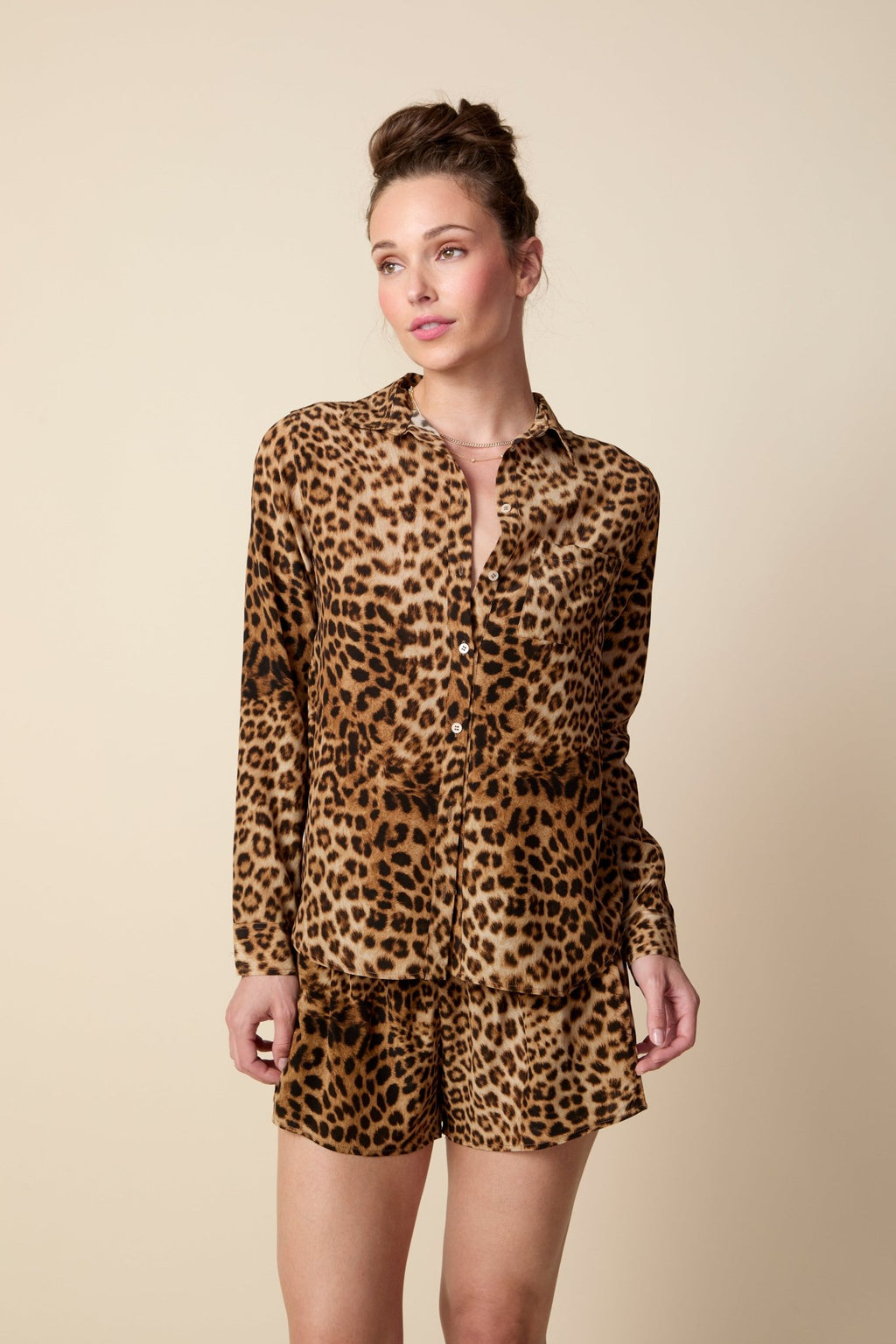 THE BARRETT BUTTON DOWN SHIRT IN ANIMAL PRINT - ROYAL PALMS love & legacy