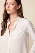 THE BARRETT SILK BUTTON DOWN SHIRT IN GARDENIA - ROYAL PALMS love & legacy