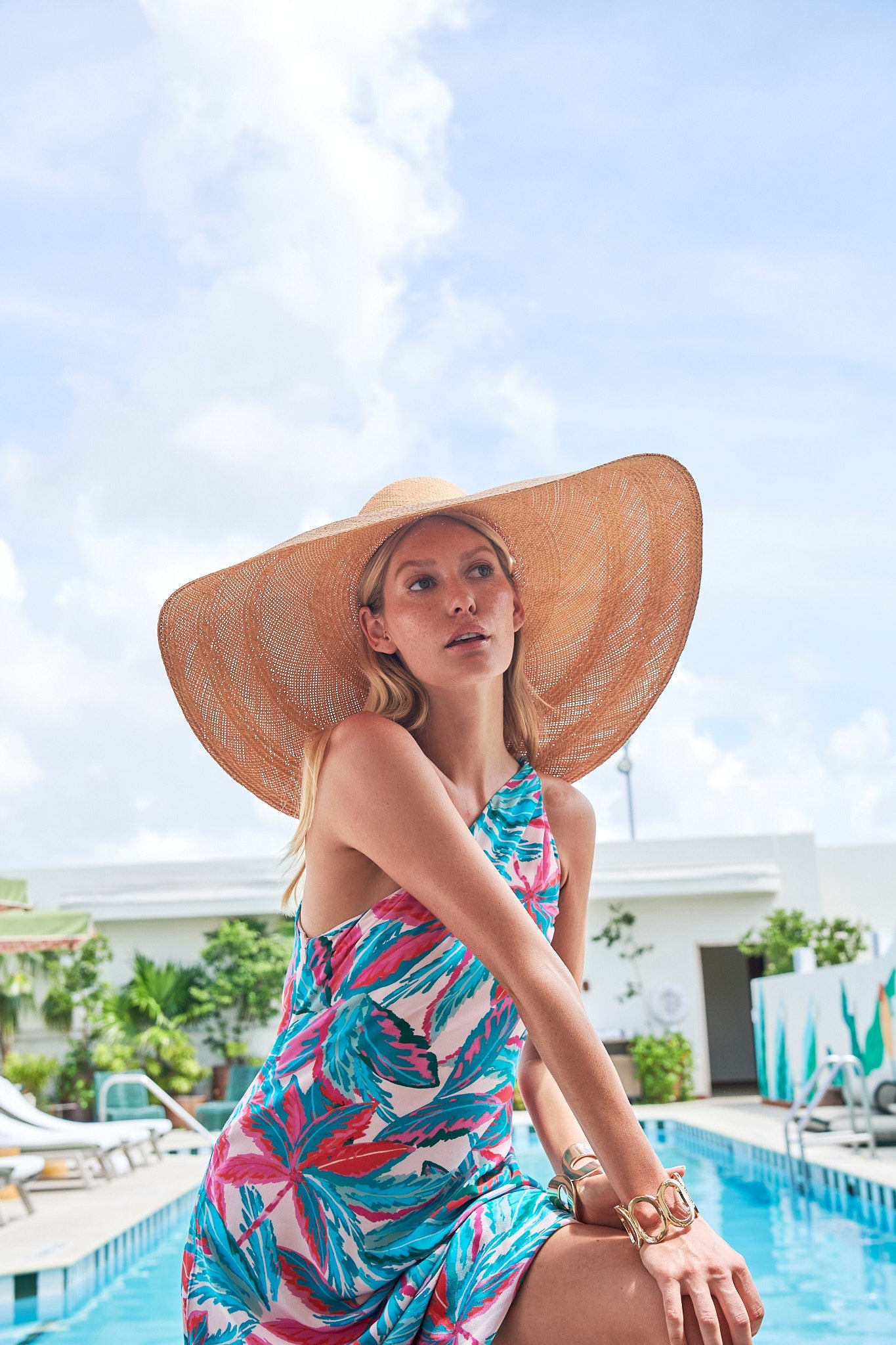 THE GAIA SILK MAXI DRESS IN MALLORCA PRINT - ROYAL PALMS love & legacy