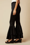 THE GEORGIA SILK PANT IN BLACK - ROYAL PALMS love & legacy