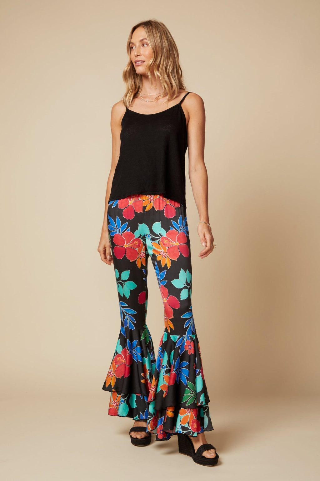 THE JACKIE CAMI IN LINEN IN WASHED BLACK - ROYAL PALMS love & legacy