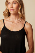 THE JACKIE CAMI IN LINEN IN WASHED BLACK - ROYAL PALMS love & legacy