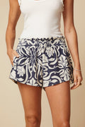 THE JAYNE SILK SHORTS IN MONTE CARLO PRINT - ROYAL PALMS love & legacy