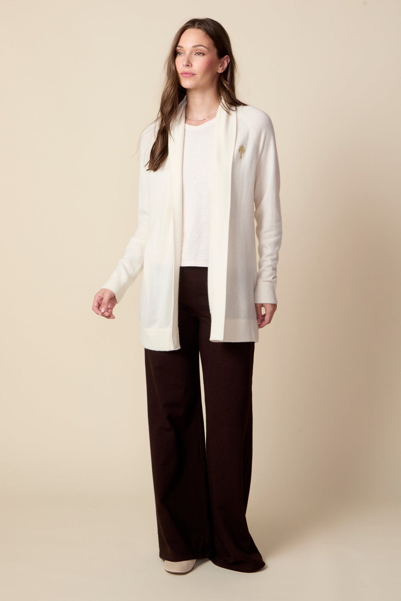 THE KATE PANT IN COFFEE BEAN BROWN - ROYAL PALMS love & legacy