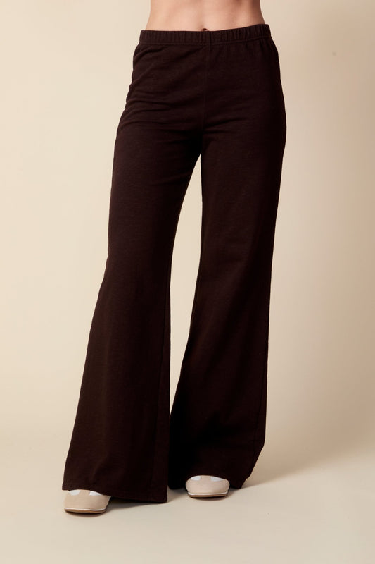 THE KATE PANT IN COFFEE BEAN BROWN - ROYAL PALMS love & legacy