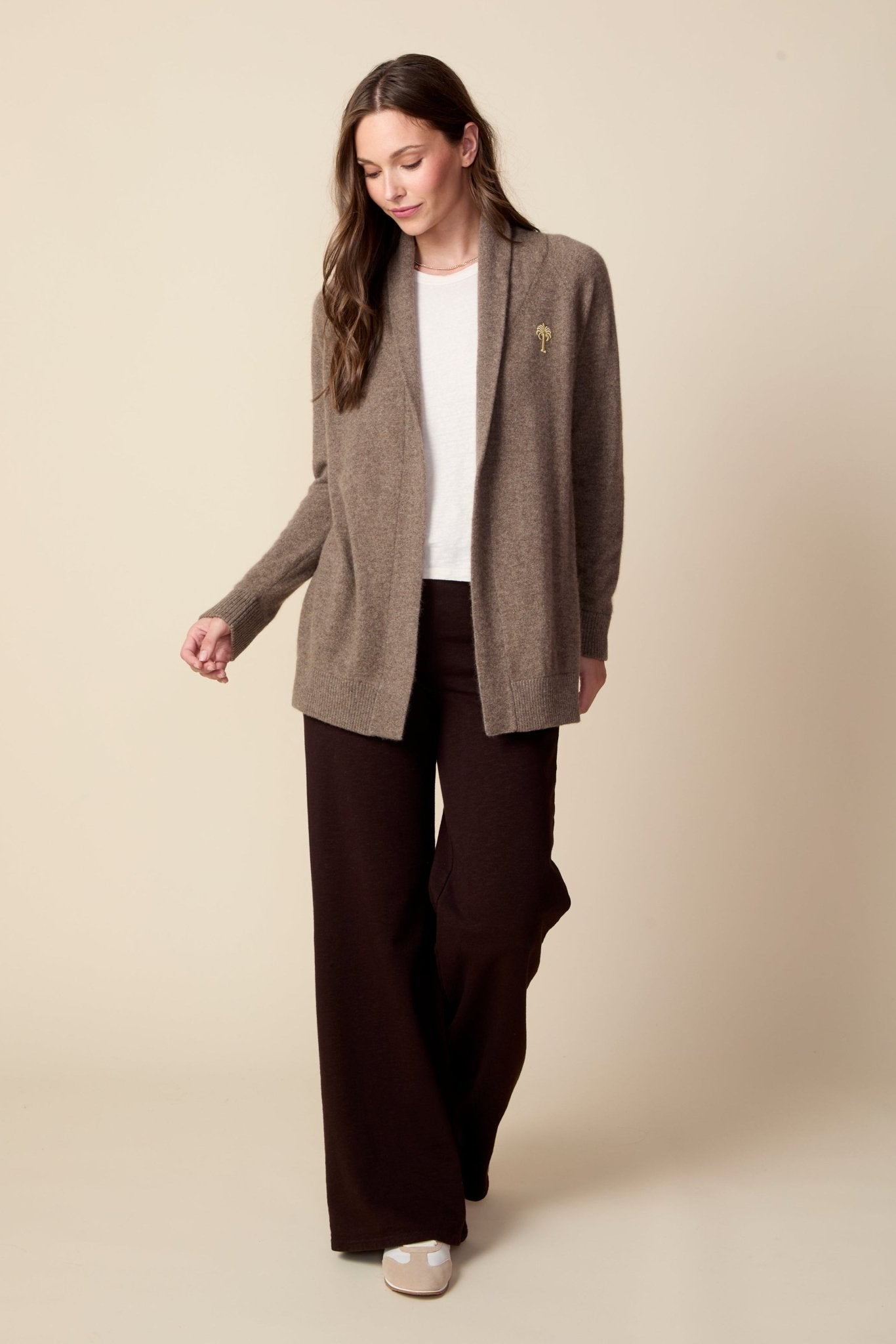 THE KATE PANT IN COFFEE BEAN BROWN - ROYAL PALMS love & legacy