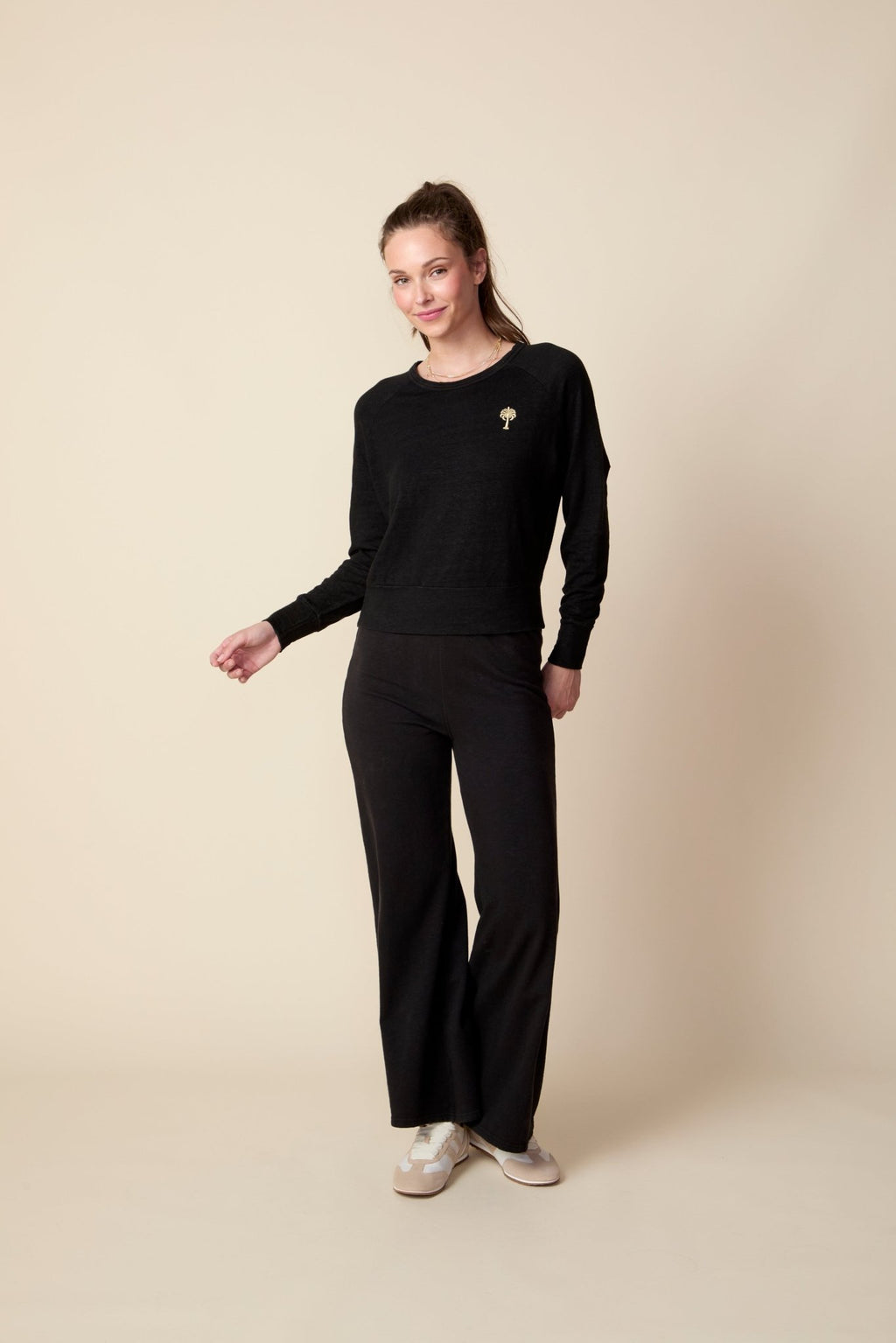 THE KATIE PANT IN BLACK - ROYAL PALMS love & legacy