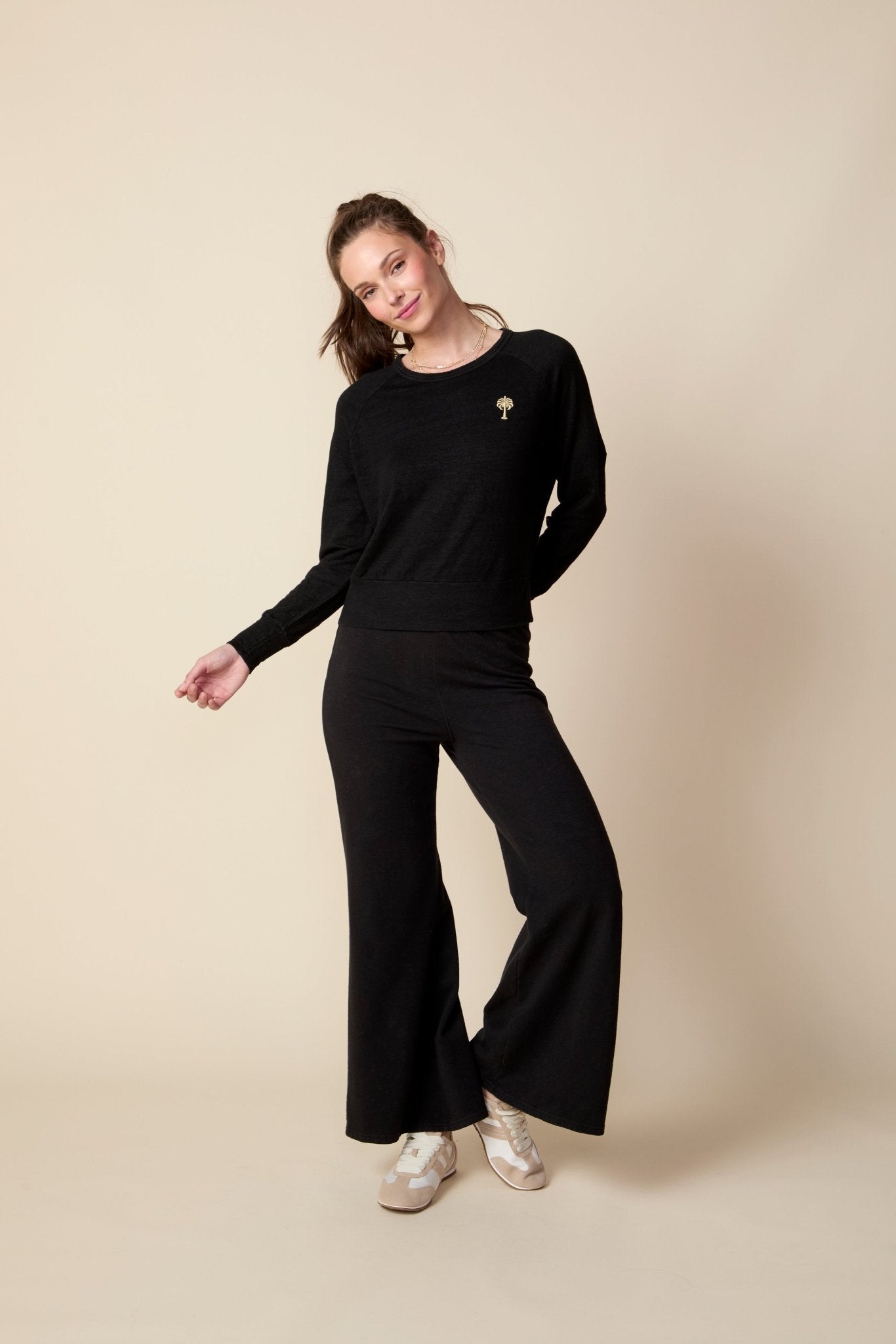 THE KATIE PANT IN BLACK - ROYAL PALMS love & legacy