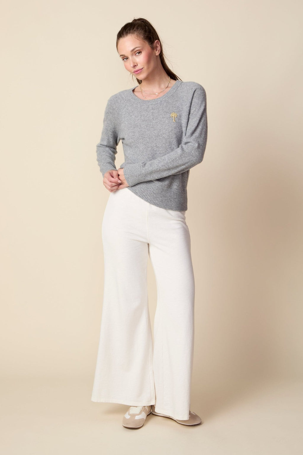 THE KATIE PANT IN GARDENIA - ROYAL PALMS love & legacy
