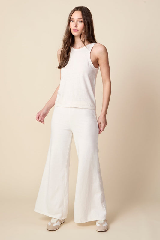THE KATIE PANT IN GARDENIA - ROYAL PALMS love & legacy