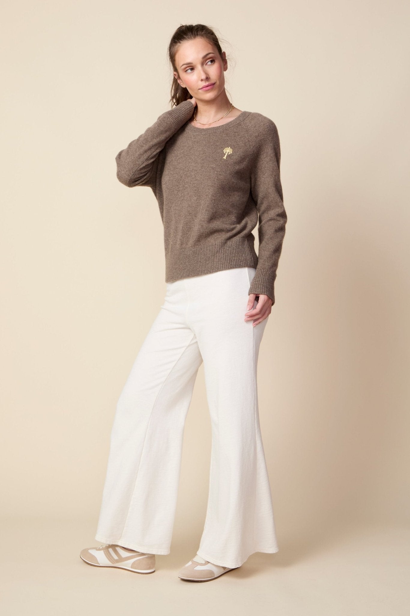 THE KATIE PANT IN GARDENIA - ROYAL PALMS love & legacy