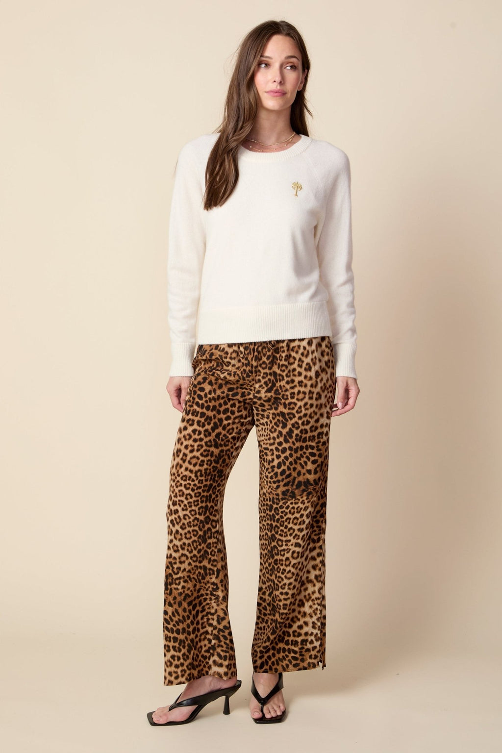 THE KATRINA SILK PANTS IN ANIMAL PRINT - ROYAL PALMS love & legacy