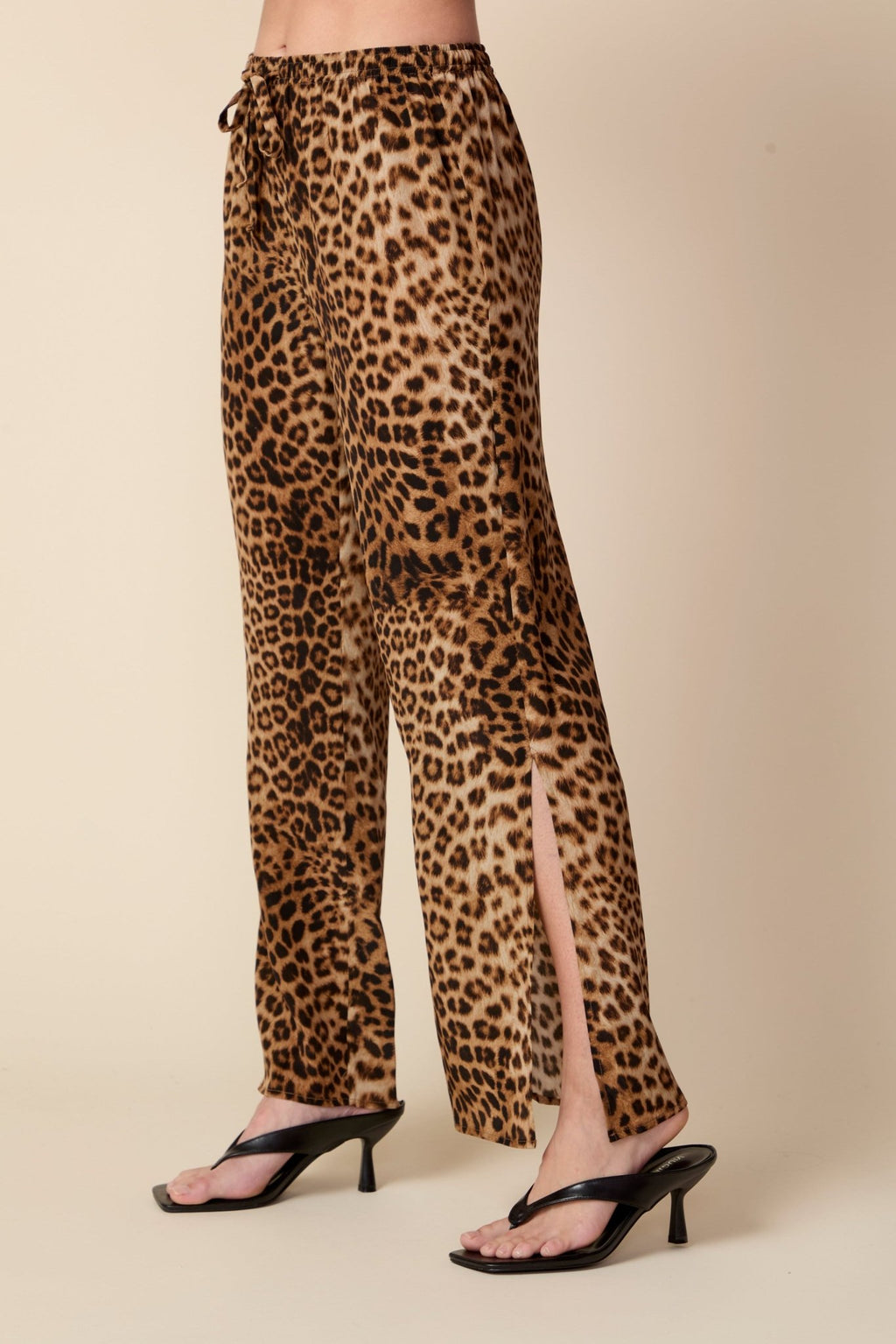 THE KATRINA SILK PANTS IN ANIMAL PRINT - ROYAL PALMS love & legacy