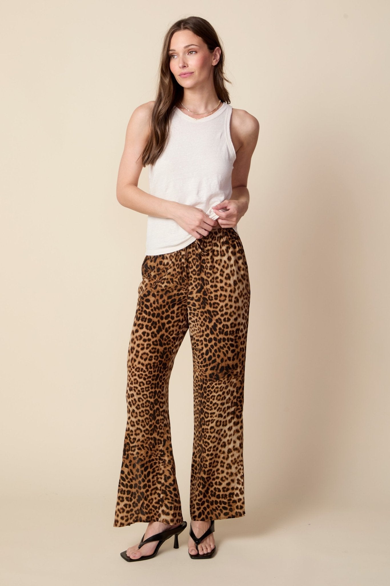 THE KATRINA SILK PANTS IN ANIMAL PRINT - ROYAL PALMS love & legacy