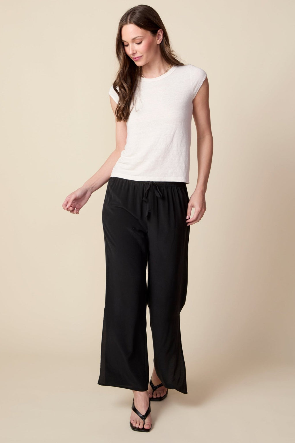 THE KATRINA SILK PANTS IN BLACK - ROYAL PALMS love & legacy