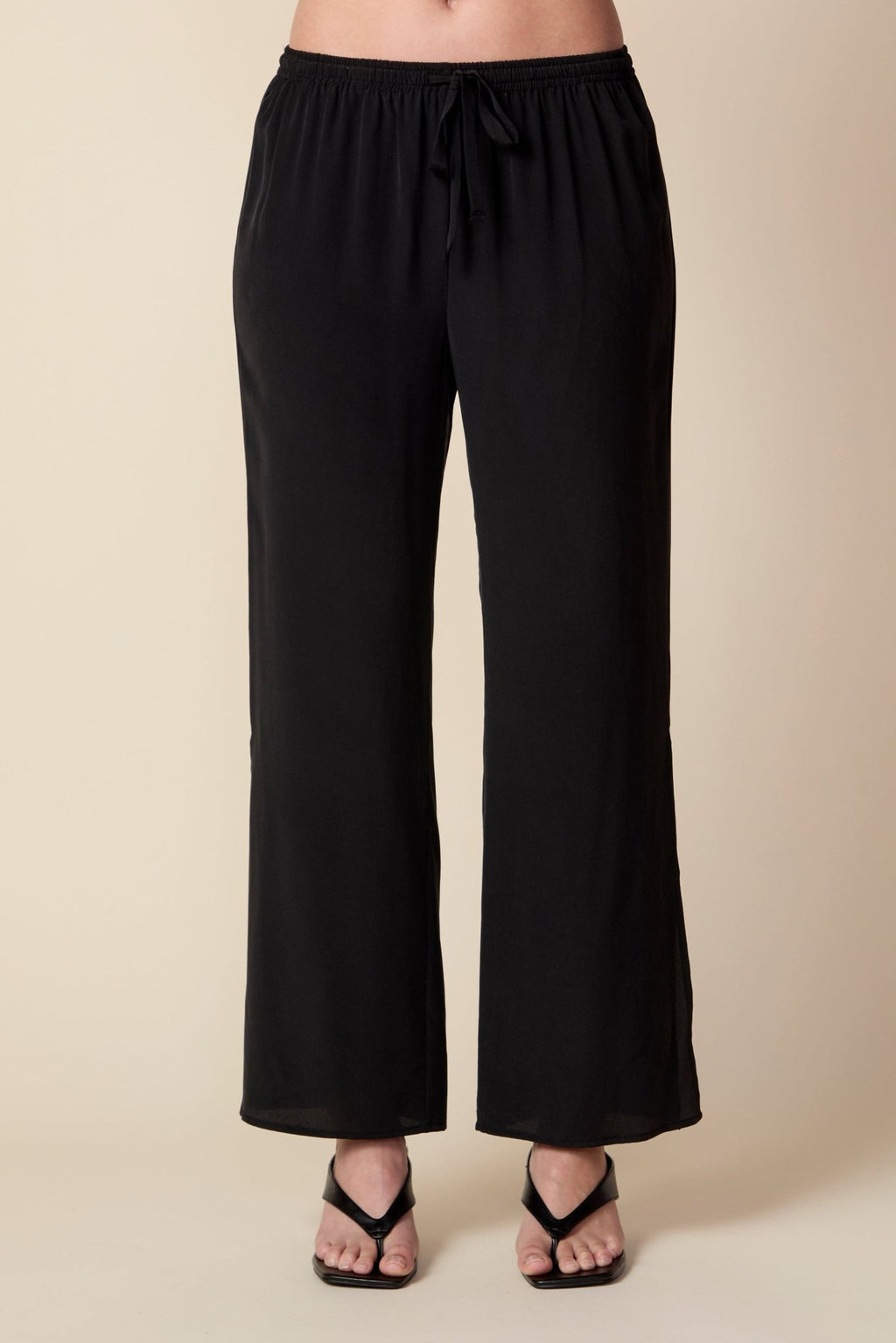 THE KATRINA SILK PANTS IN BLACK - ROYAL PALMS love & legacy