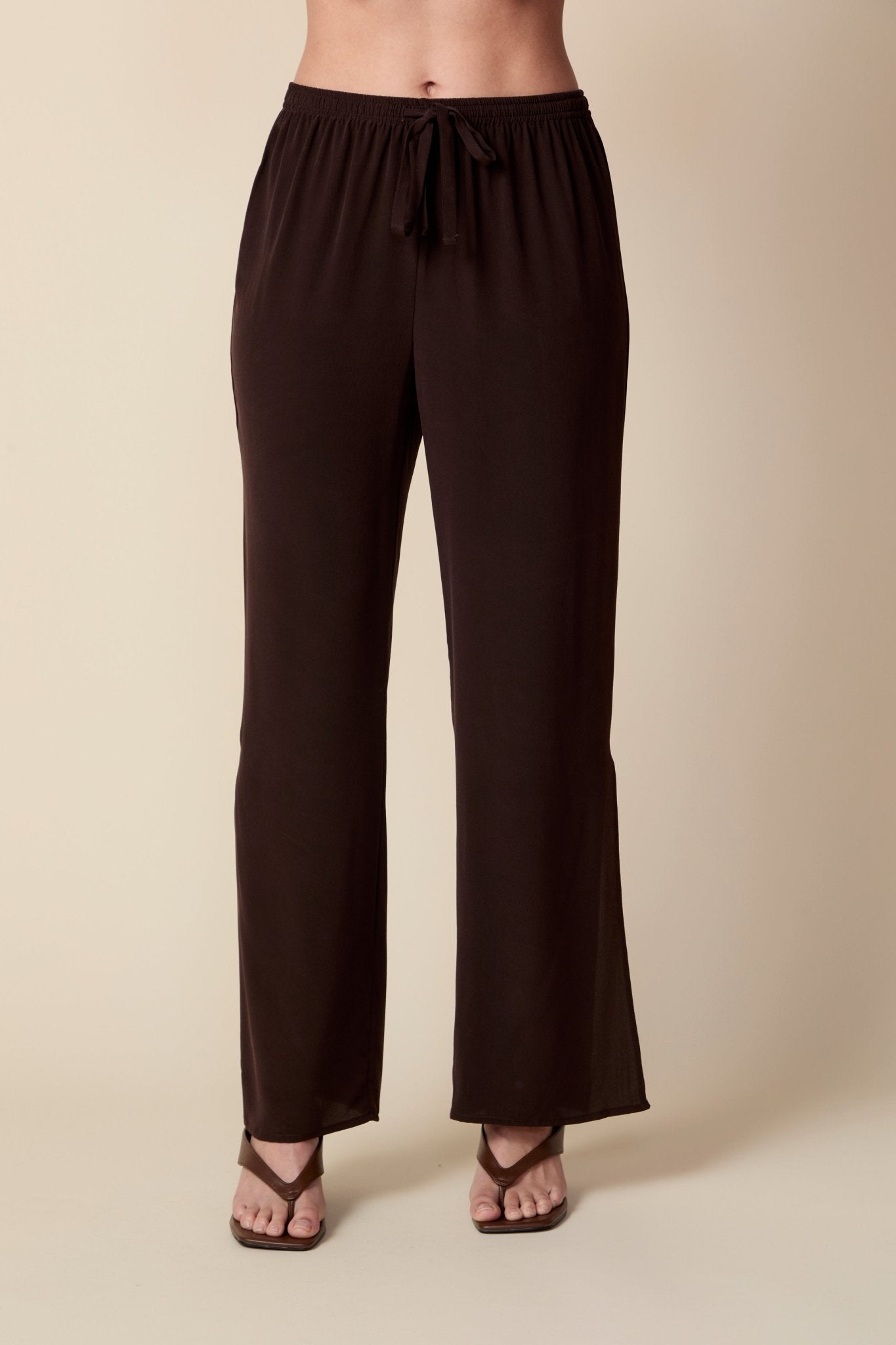 THE KATRINA SILK PANTS IN COFFEE BEAN - ROYAL PALMS love & legacy