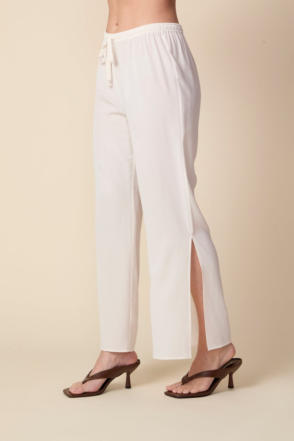 THE KATRINA SILK PANTS IN GARDENIA - ROYAL PALMS love & legacy