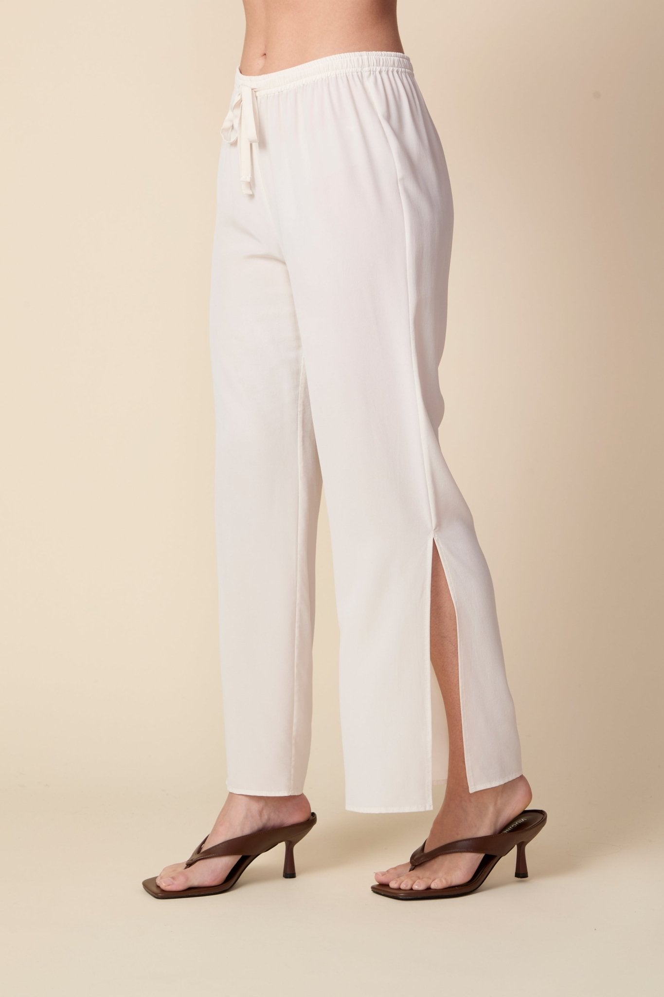 THE KATRINA SILK PANTS IN GARDENIA - ROYAL PALMS love & legacy