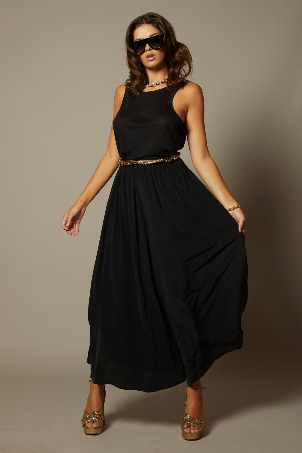 THE KEIRA SILK MAXI SKIRT - ROYAL PALMS love & legacy